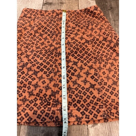 Free People Boho High Waisted Mini Skirt Brown Black Pattern Animal 0 - Picture 4 of 8